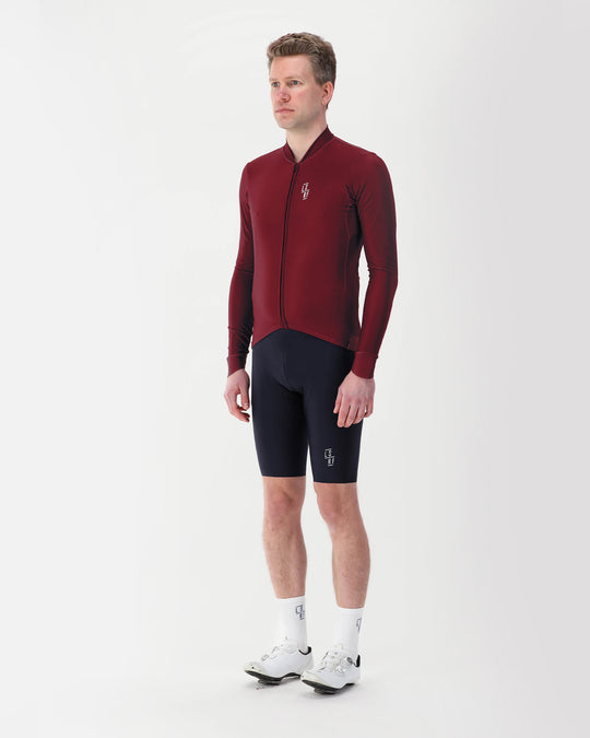 Thick winter baselayer in red. Long Sleeve Jersey | LSRF | Mid Berkeley