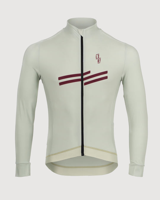 Men long sleeve winter cycling jersey in beige. Midweight Thermal LS Jersey | LSRF | Cleone