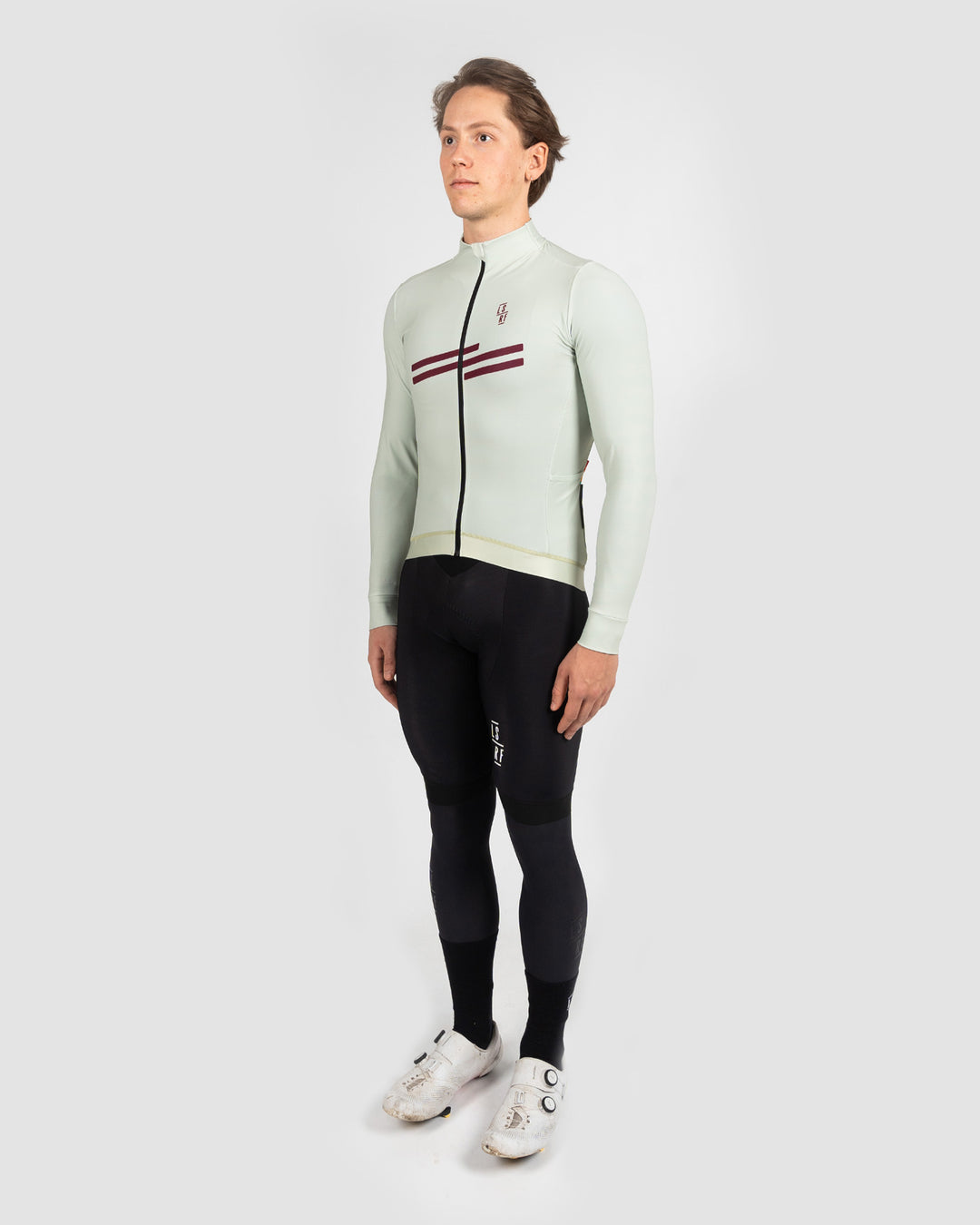 Best winter cycling jerseys for men in beige. Midweight Thermal LS Jersey | LSRF | Cleone