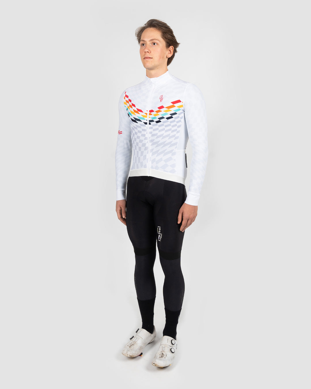 Best winter cycling jerseys for men in white. Midweight Thermal LS Jersey | LSRF | Team 24/25