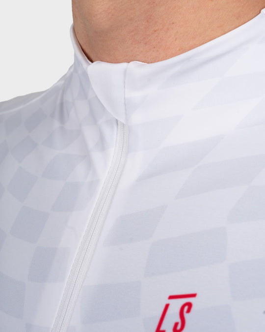 Winter cycling jersey mens in white. Midweight Thermal LS Jersey | LSRF | Team 24/25