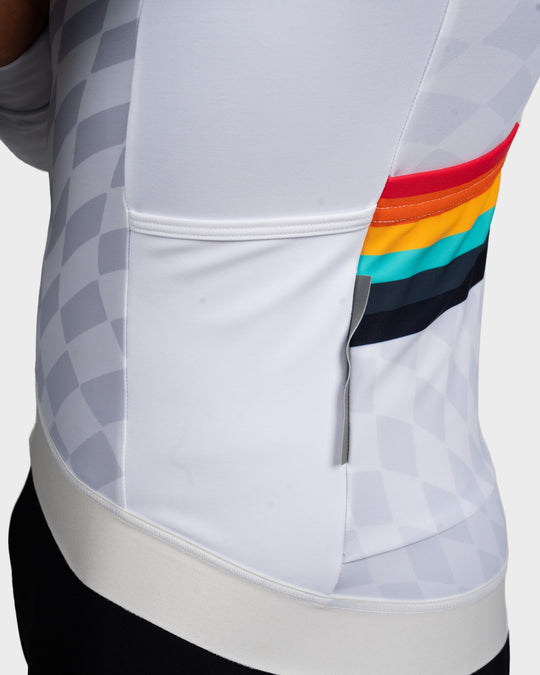 Best winter cycling jerseys for men in white. Midweight Thermal LS Jersey | LSRF | Team 24/25