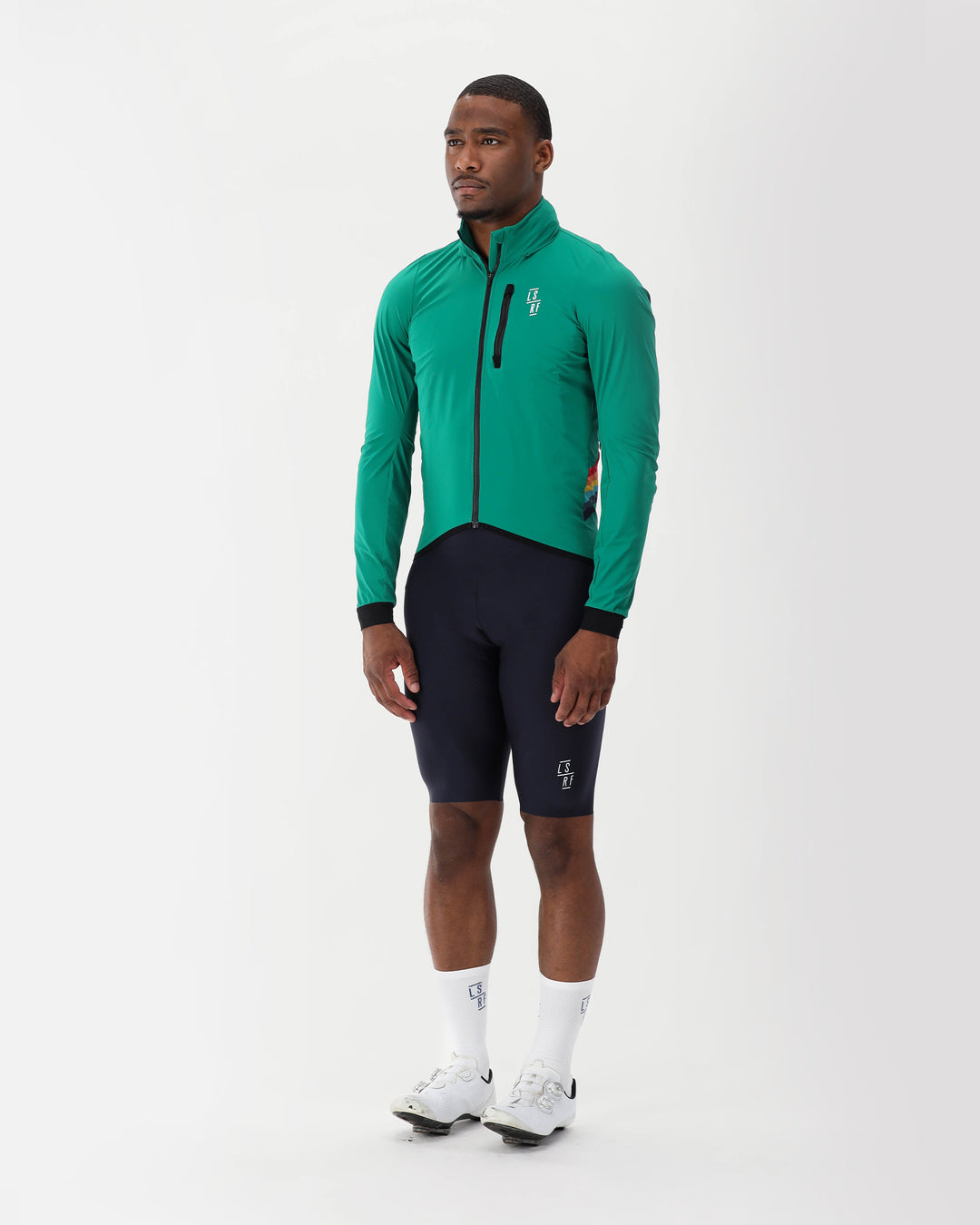 Waterproof cycling jacket ocean green 2024 LSRF