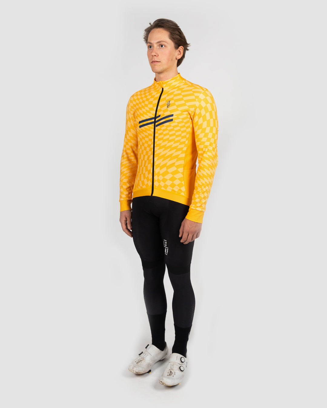 Best winter cycling jerseys for men in yellow. Thermal LS Jersey | LSRF | Scott Peak