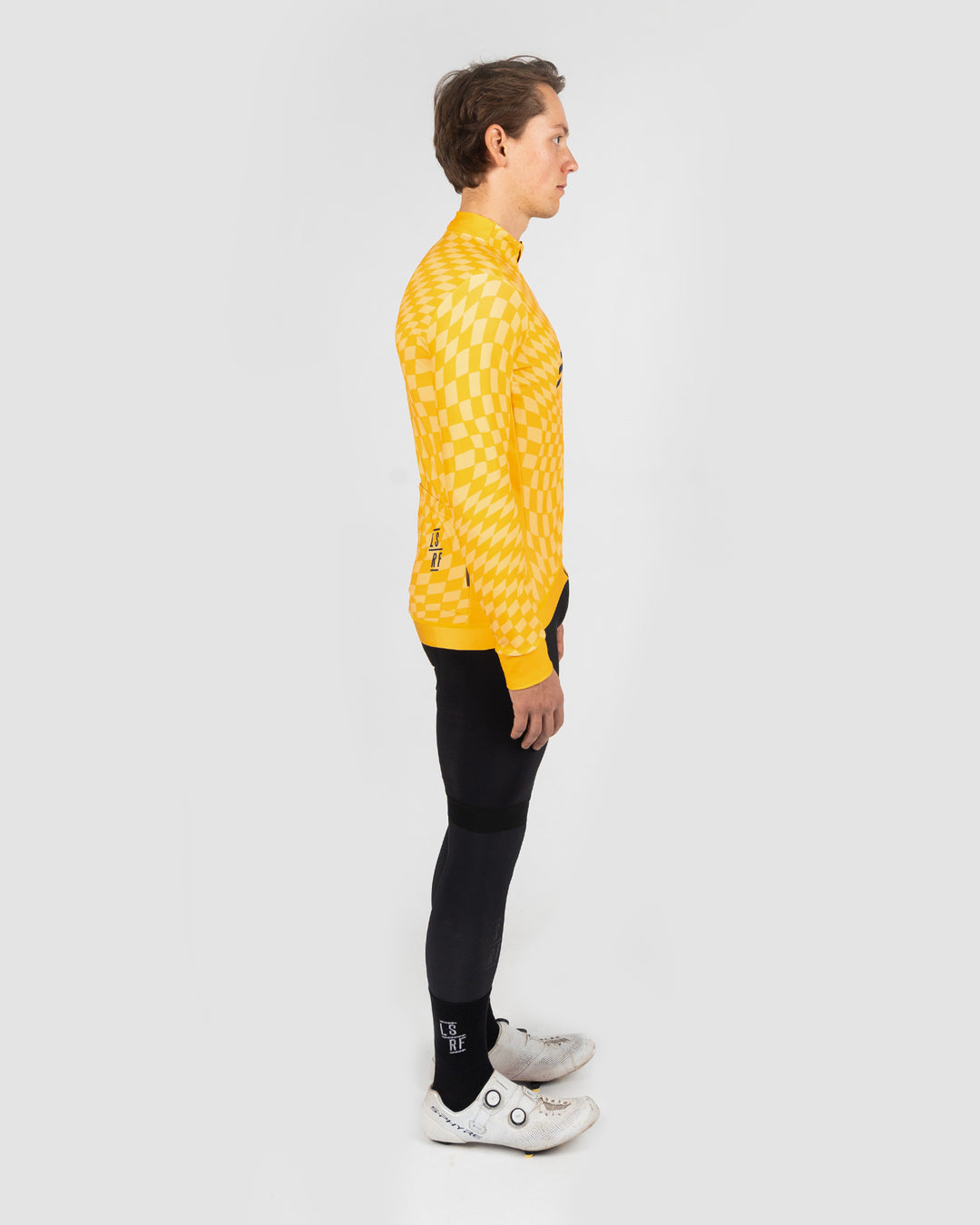 Men long sleeve winter cycling jersey in yellow. Thermal LS Jersey | LSRF | Scott Peak